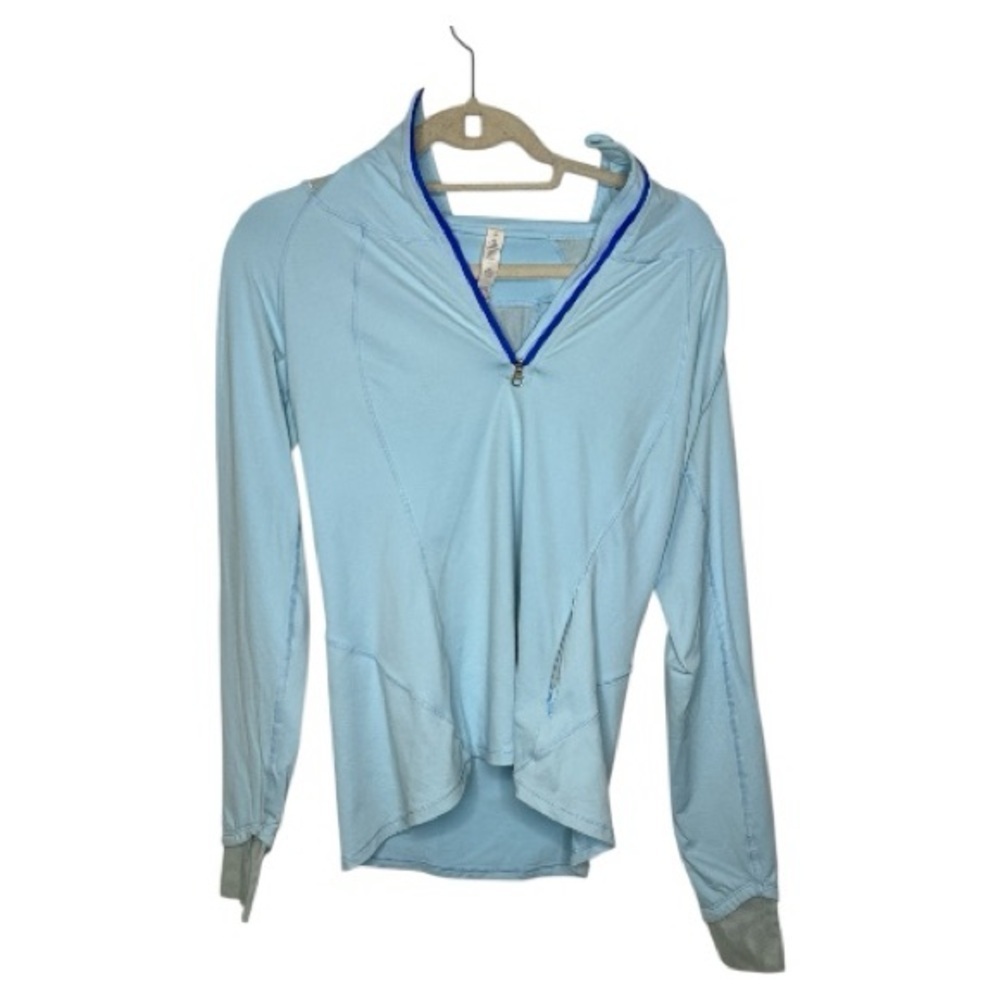 Lululemon Light Blue Hooded Long Sleeve Top – Size 8